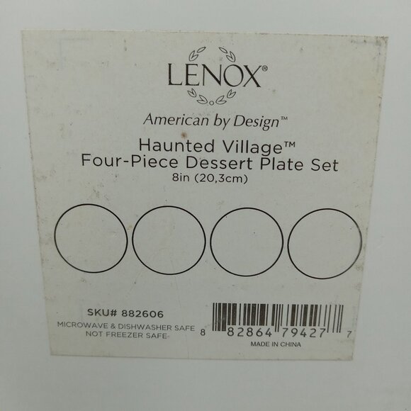 Lenox Haunted Village Four-Piece Place Set Dessert Plate Set 8” - Picture 6 of 16